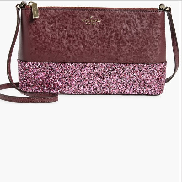 NWT Kate Spade Glitter Flash Cherrywood Purple Cross Body Bag - Picture 15 of 15